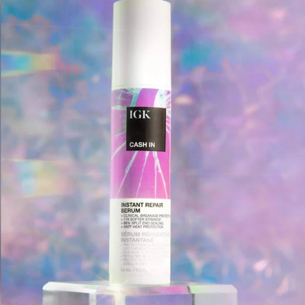 NEW IGK 
Cash In Instant Repair Multitasking Hair Serum